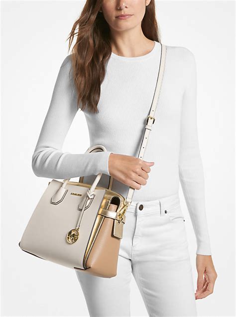 michael kors mercer gallery medium color-block leather satchel|michael kors leather satchel.